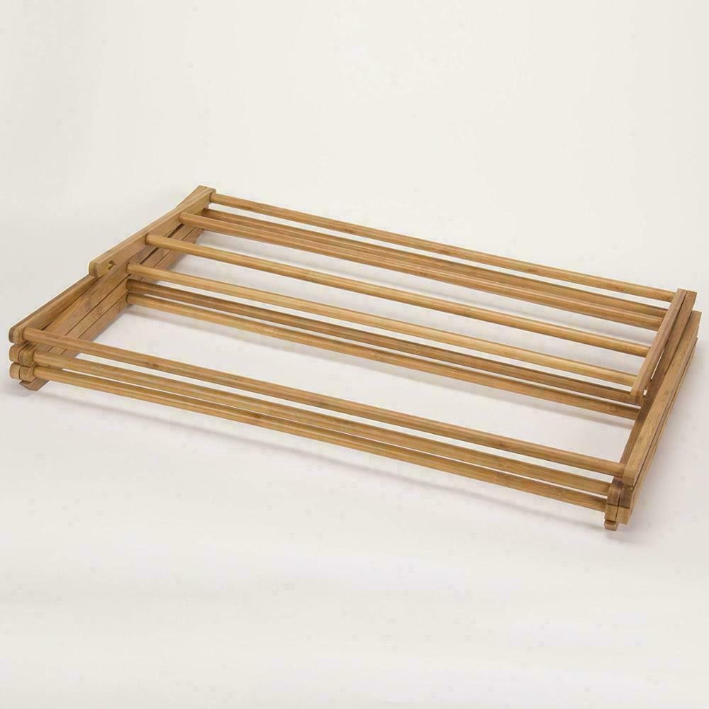 Bamboo Wood Clothes Airer Dryer Folding Free Stand Design Concertina